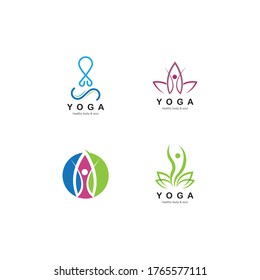 Meditation Yoga Logo Vorlage Vektorsymbol Design
