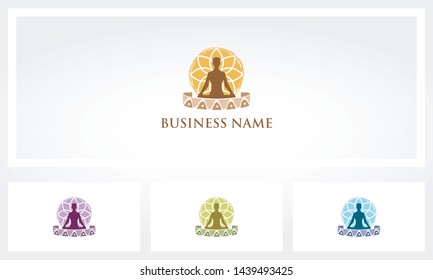 Meditation Yoga Lotus Mandala Logo