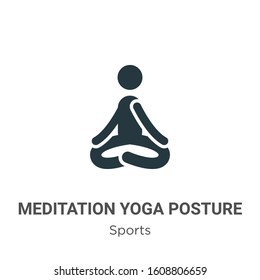 Meditation yoga posture glyph icon vector on white background. Flat vector meditation yoga posture icon symbol sign from modern sports collection for mobile concept and web apps design.