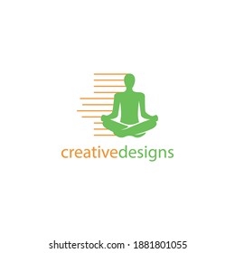 Meditation Yoga Symbol and Reflection Logo Concept
