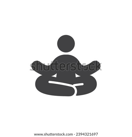 Meditation yoga vector icon. filled flat sign for mobile concept and web design. Meditation person glyph icon. Symbol, logo illustration. Vector graphics