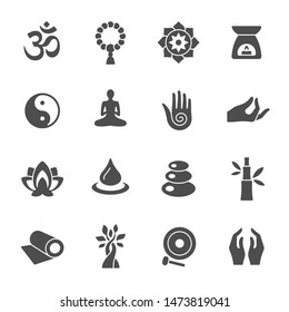 Meditation And Yoga Vector Icon Set