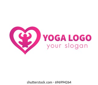 meditation, yoga vector logo element isolated on white