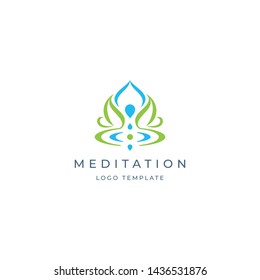 Meditation Zen Lotus Flower Logo Template Stock Vector (Royalty Free ...