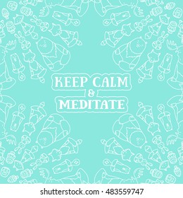 Meditative Animals series. Animal figures seated in the lotus position. Good for design of postcards, printed materials for those who are engaged in yoga.