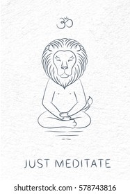 Meditative Animals series. Animal figures seated in the lotus position. Good for design of postcards, printed materials for those who are engaged in yoga. All objects are isolated.