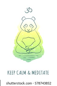 Meditative Animals series. Animal figures seated in the lotus position. Good for design of postcards, printed materials for those who are engaged in yoga. All objects are isolated.