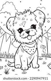 A meditative exercise, Coloring book anti-stress for all ages, Dog coloring pages, Puppy coloring pages,  Animal Coloring page for Children