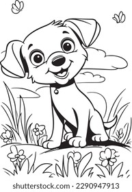 A meditative exercise, Coloring book anti-stress for all ages, Dog coloring pages, Puppy coloring pages,  Animal Coloring page for Children