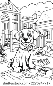 A meditative exercise, Coloring book anti-stress for all ages, Dog coloring pages, Puppy coloring pages,  Animal Coloring page for Children