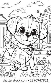 A meditative exercise, Coloring book anti-stress for all ages, Dog coloring pages, Puppy coloring pages,  Animal Coloring page for Children