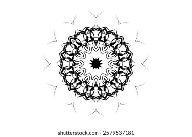 Meditative Mandala Art with Concentric Patterns and Intricate Details	