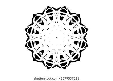 Meditative Mandala Design with Radiating Patterns and Light Background	
