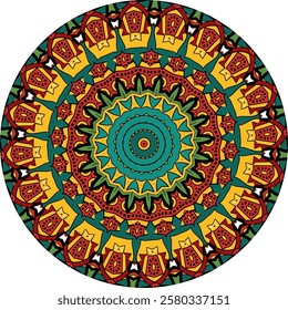 Meditative Mandala Pattern with Floral Motifs