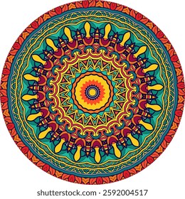 Meditative Mandala Pattern with Floral Motifs