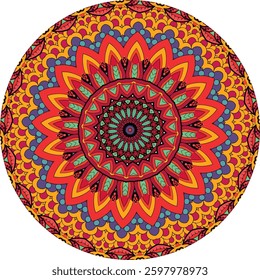 Meditative Mandala Pattern with Floral Motifs