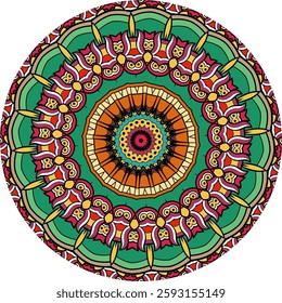 Meditative Mandala Pattern Inspired by Traditional Cultural Elements