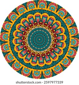 Meditative Mandala Pattern Inspired by Traditional Cultural Elements
