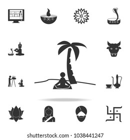 meditator icon. Detailed set of Indian Culture icons. Premium quality graphic design. One of the collection icons for websites, web design, mobile app on white background