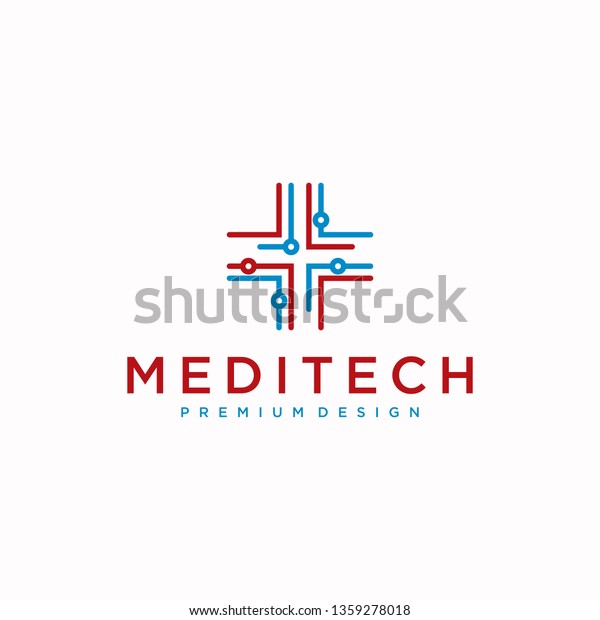 Meditech Health Care Logo Medical Center Stock Vector Royalty Free 1359278018