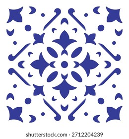 Diseño de elementos cerámicos mediterráneos. Azulejos y azulejos de mosaico mediterráneo azul decorativo con motivos florales y geométricos.