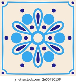Ilustração de azulejos de cerâmica mediterrânea. Azulejo arabesco. português, espanhol, turco, indiano, islâmico, decoração árabe. Ornamento tradicional nacional. Ilustração vetorial