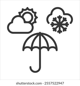 Mediterranean Climates Outline Icon Vector Illustration