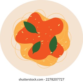 Mediterranean cuisine. Spaghetti with tomato sauce vector  