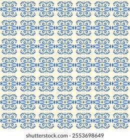 Mediterranean design tile vector seamless pattern. Greek ornament. Ceramic motif, patchwork, mosaic