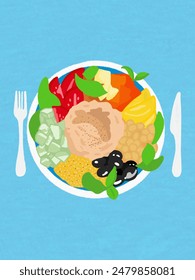 Mediterranean Diet - Concept illustration of healthy lifestyle