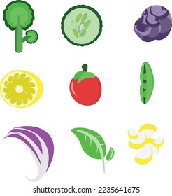 Mediterranean Diet with special combination include tomato berry pea broccoli corn in caesar dressing combo vector illustration