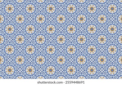 Mediterranean geometric colorful decorative pattern