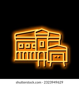 mediterranean house neon light sign vector. mediterranean house illustration