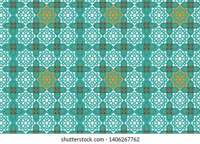 mediterranean moroccan zellij pattern, geometric repeated elements,vector illustration.