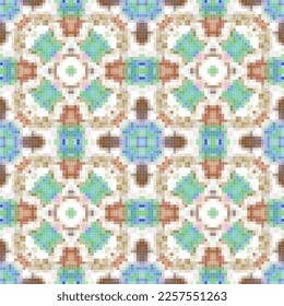 Diseño de patrones de mosaico mediterráneo sin fisuras, Diseño textil de repetición. Impresión de tejido