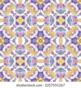 Diseño de patrones de mosaico mediterráneo sin fisuras, Diseño textil de repetición. Impresión de tejido