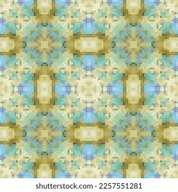 Mediterranean mosaic seamless pattern design, Repeat textile design. Fabric print