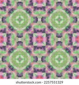 Mediterranean mosaic seamless pattern design, Repeat textile design. Fabric print