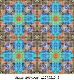 Diseño de patrones de mosaico mediterráneo sin fisuras, Diseño textil de repetición. Impresión de tejido