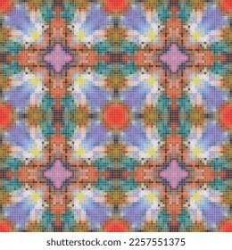 Mediterranean mosaic seamless pattern design, Repeat textile design. Fabric print