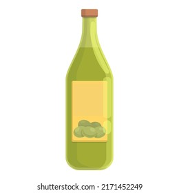 Mediterranean olive oil icon cartoon vector. Food virgin. Vegetable plant