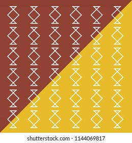 Mediterranean ornament pattern with ancient color schema as white, yellow and red