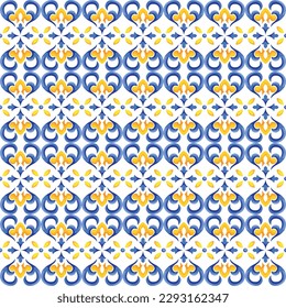 Mediterranean pattern blue and yellow theme