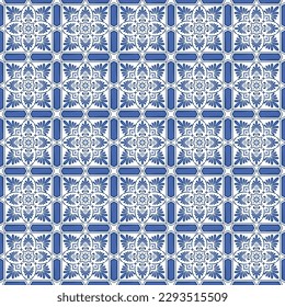 Mediterranean pattern blue and yellow theme
