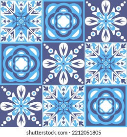 Baldosas de porcelana mediterránea, patrón azul para la decoración de las paredes, azulejo talavera estilo español