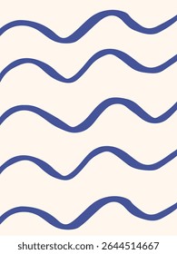 Mediterranean sea seamless pattern. Hand drawn coastal minimal art background. Summer vacation print. Surface cover design for fabric, textile, wallpaper, wrapping paper