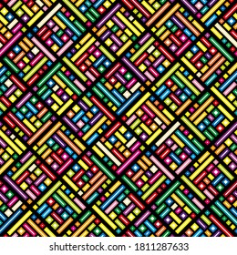 Mediterranean style ceramic tile pattern. Ethnic folk ornament. Colorful seamless geometric pattern.  Vintage oriental decorative element background