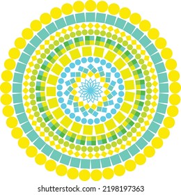 Mediterranean style isolated mosaic mandala. Use on any background