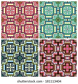 Mediterranean Style Tile Pattern. Modern texture in vibrant colors for interior design and decoration