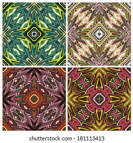 Mediterranean Style Tile Pattern. Modern texture in vibrant colors for interior design and decoration
